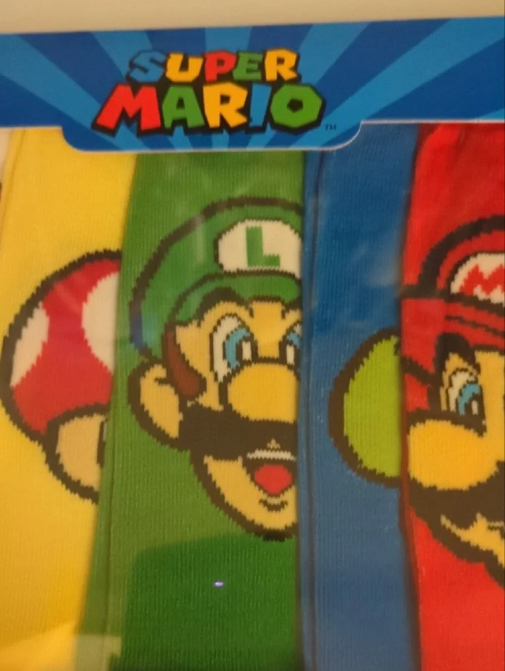 Nintendo Super Mario Character No-Show Socks - Red, Green, Blue, Yellow
